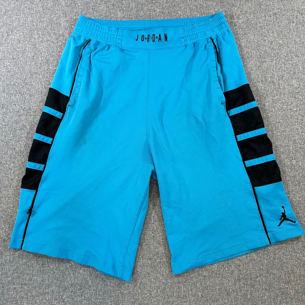 Jordan Dri-FIT Basketball Shorts Mens Large Blue Black Athletic Gym Pockets L